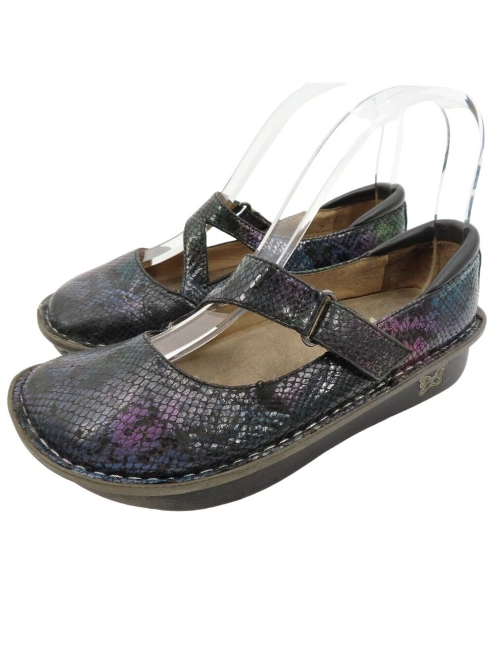 Alegria Dayna 38 EU 8/8.5 US Multicolor Snakeskin Leather Mary Jane Shoes DAY726